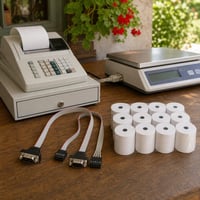 Komplet za blagajnu: DB9-IDC serijski kabel + 2x RS232 konektor + 10 rola termalnog papira 1