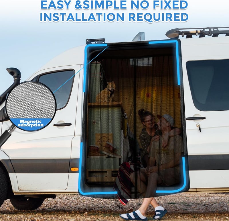 JinsenTGG Ford Transit Custom szúnyoghálócsalád ajtóra mágneses szúnyoghálóval