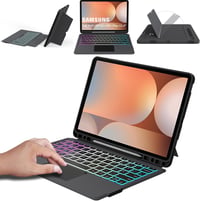 ROOFEI Bluetooth Billentyűzetes Tok Samsung Galaxy Tab S9 FE+/S9+/S10+ 12,4" Tablethez - Levehető RGB Háttérvilágítású QWERTZ Billentyűzet T 1