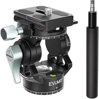 EVUMO Mini Állványfej - Dupla Panoráma 360° Kameraállvány Videófej, 250g Fluid Fej, Arca-Swiss Kompatibilis, DSLR/Kamera/Telefon, 4kg Teherb 1