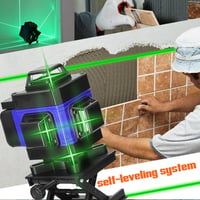 VISLONE 4D Önbeálló Vonallézer Tripod Állvánnyal - 16 Vonalas Lézeres Szintező, USB Tölthető, 2x2400 mAh Akkumulátorral, 360° Forgatható Tal 3