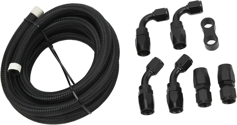 AN6 Üzemanyag és Olajcső Készlet 3m - Alumínium-Nylon Hidraulika Tömlő Adapterrel