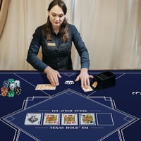 LaiEr 140x140 cm Vízálló Póker Alátét - Összehajtható Gumi Póker Asztallap Texas Hold'em és Blackjack Játékokhoz 13