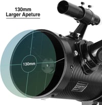 SOLOMARK 130mm Newtonian Teleszkóp Német Ekvatoriális Állvánnyal - 650mm Fókusztávolság, Mobiladapterrel, Barlow Lencsével, Csillagászati Me 4