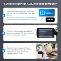 Andonstar AD203 Hordozható Digitális Mikroszkóp 4 Hüvelykes Képernyővel, FHD Videó Funkcióval, Windows/Mac Kompatibilitással, 8