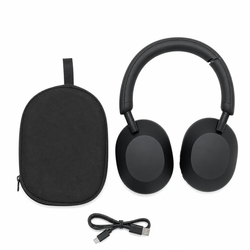 Sony WH-1000XM5 Vezeték Nélküli Zajszűrős Fejhallgató — hibás, alkatrésznek: törött jobb hangszóró fölött (állapot: lásd a 2. képet)