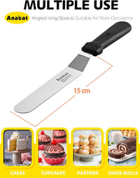 Anaeat 15 cm-es profi szögletes tortalapát - vastag cukormáz kenő spatula 6