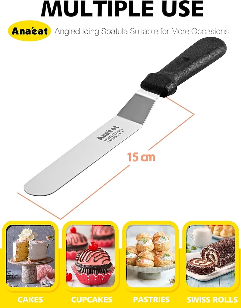 Anaeat 15 cm-es profi szögletes tortalapát - vastag cukormáz kenő spatula