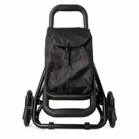 VOUNOT Összecsukható Bevásárlókocsi Lépcsőmászó 3 Kerékkel, 32L, Fekete, Vízálló Gurulós Bevásárlótáska, 94x37x34 cm – Használt 1