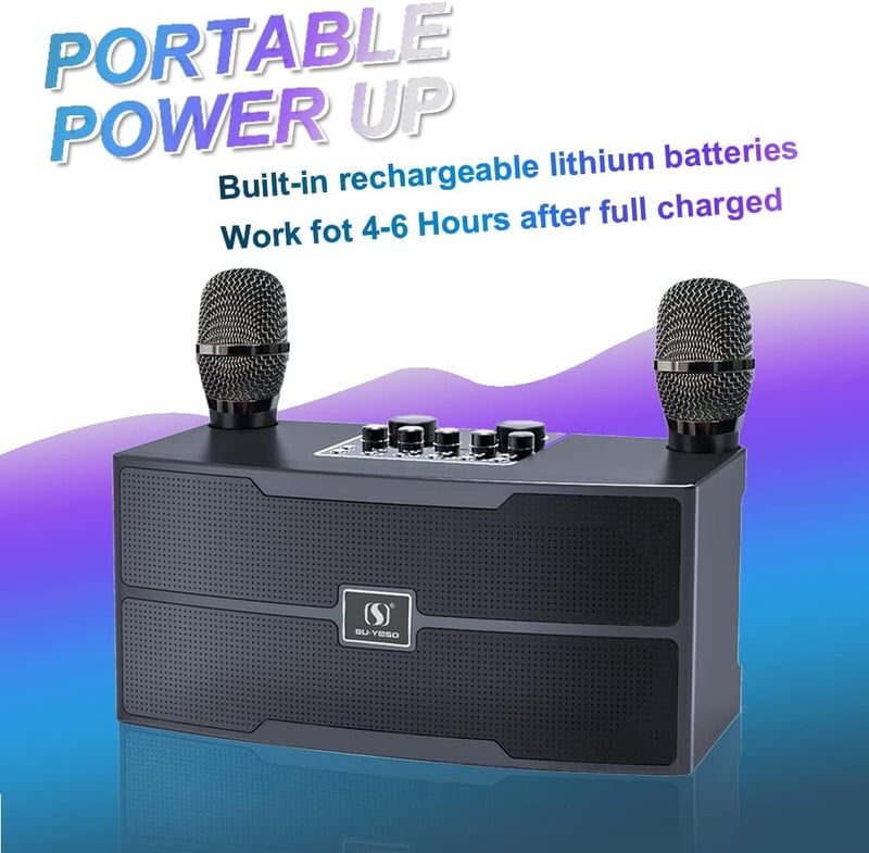 JBL Hordozható Bluetooth Karaoke Rendszer 2 Vezeték Nélküli Mikrofonnal - Beltéri és Kültéri Használatra