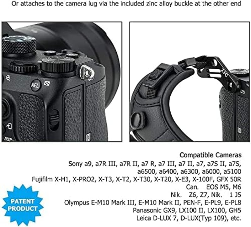 Sony, Fujifilm, Canon kamerákhoz JJC univerzális fekete csuklópánt