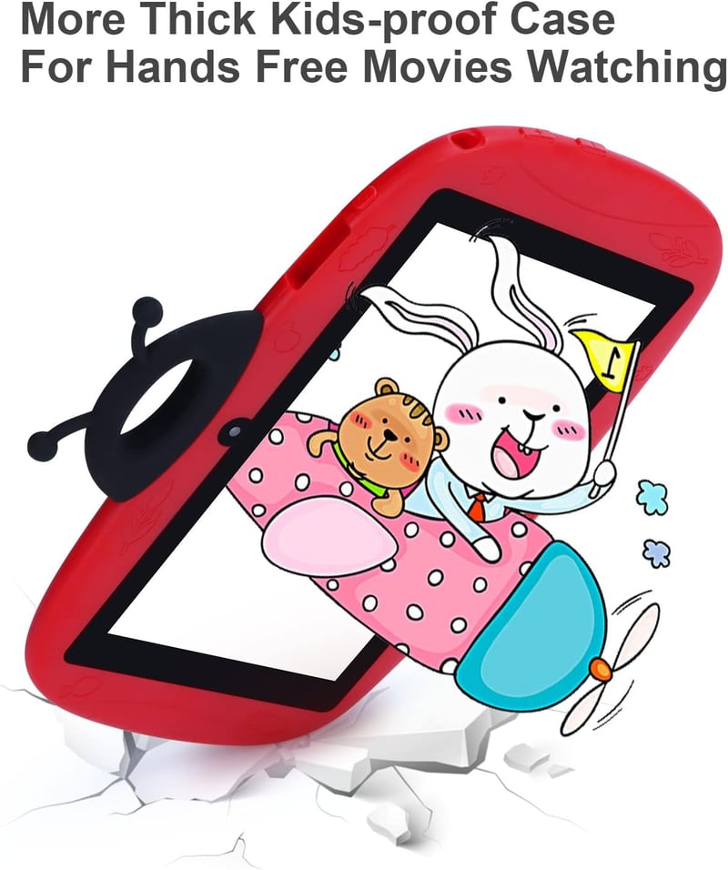 IdeaKid 7" Android 12 Gyerektablet 32GB - Katicabogár Dizájn, 3-7 Éveseknek