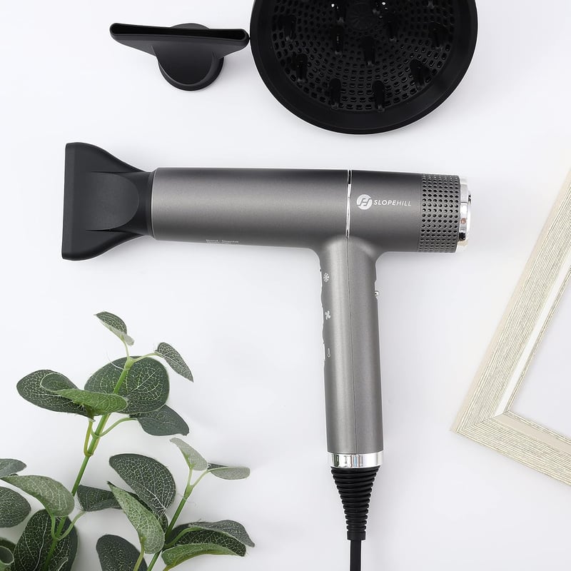 slopehill Hajszárító Kefe Nélküli Motorral - Intelligens Hibaelemzés, LED Kijelző, 268g Szuper Könnyű, 2000W, Ionos Technológia, 3 Hőfokozat