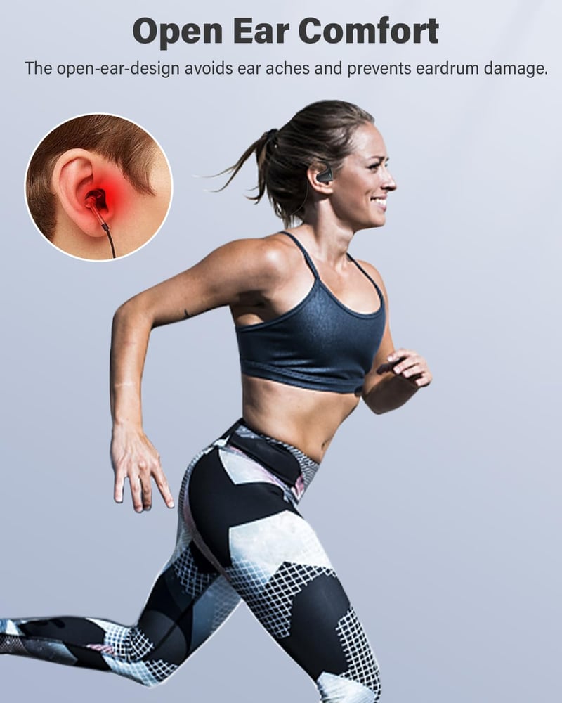 SANOTO csontvezető Bluetooth 5.3 sport fülhallgató, vízálló, összecsukható, könnyű