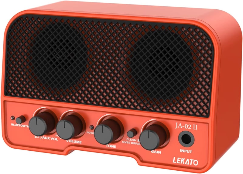 Lekato 10W Bluetooth E-gitár erősítő - Hordozható, újratölthető, 3 sávos EQ