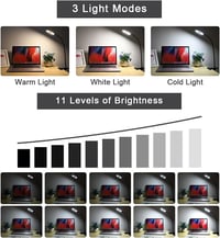 URAQT LED Csiptetős Lámpa, 360° Hajlítható Nyakkal, 3 Színhőmérséklet, 11 Fényerőszint, 150 cm USB Kábel, Olvasáshoz, Irodába, Hálószobába 4