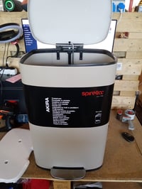 Spirella SP2710 Kanta za smeće s pedalom 50 l, Softclose, boja taupe siva, plastična unutrašnjost — udubljen poklopac, oštećen plastični rub (stanje: vidi 2. sliku) 2
