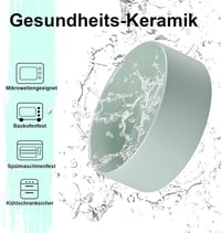 SPUNKYJUNKY Kerámia Emelt Etetőtál Szett Bambusz Állvánnyal Kutyáknak és Macskáknak - 850 ml Űrtartalmú Tálak, Világoszöld, Állítható Magass 6