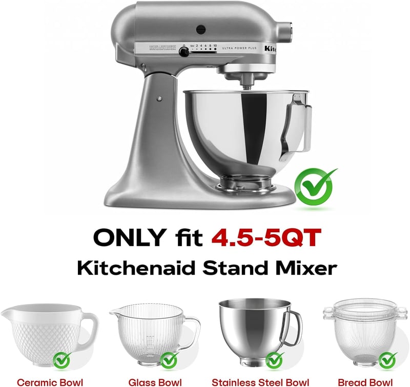 KitchenAid robotgéphez kiöntésvédő fedél, 4,5-5 literes keverőtálhoz, átlátszó