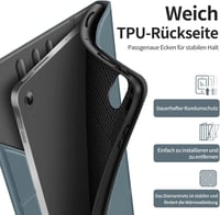 HOLIMET iPad Air 11/10,9" Tok M3/M2/6/5/4 Generációhoz, Apple Pencil Tartóval, Kék PU Bőr Védőtok, Automatikus Alvás/Ébresztés, Állítható Ál 5