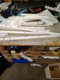 HAKU Suport pentru haine (valet) din lemn masiv, alb, 47x102x36 cm - Defect cosmetic (șipcă crăpată), funcțional (stare: vezi a 2-a imagine) 2