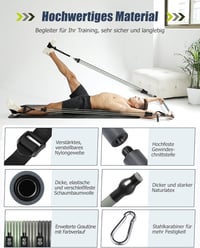 ALongSong Fitnesz Gumiszalag Készlet 6 Ellenállással (20-240Lbs) - Pilates Rúddal, Fogantyúkkal és Ajtórögzítővel - Otthoni Edzéshez, Erősít 5