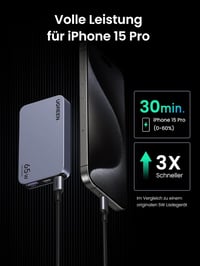 UGREEN Nexode Pro 65W USB-C GaN Töltő - 3 Portos Gyorstöltő MacBook, iPad, iPhone 16, Galaxy S24, Dell XPS Készülékekhez, EU/US/UK Csatlakoz 9