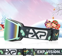 EXP VISION Gyerek Síszemüveg - Kék, Páramentes, 100% UV Védelemmel, Szemüveg Felett Viselhető, Sisakkompatibilis Snowboard Szemüveg 2-14 Éve 5
