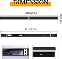 K-Bright 100 cm-es Kültéri LED Fali Lámpa Mozgásérzékelővel - IP65 Vízálló Fekete Modern Világítás Kerthez, Garázshoz, 3000K Meleg Fehér Fén 7