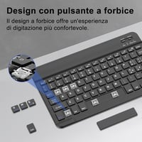 KVAGO iPad 10,2" olasz billentyűzetes tok - Bluetooth, mágneses, levehető, fekete 4