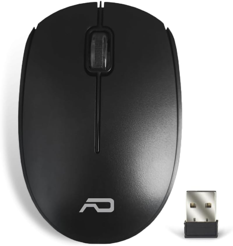 AD ADVANCE Elite Vezeték Nélküli Billentyűzet-Egér Szett - Fekete, 3 Részes Csomag, Ergonomikus, USB Csatlakozás, PC/Laptop/Tablet Kompatibi