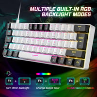 ZIYOU LANG 60% Kompakt RGB Mechanikus Gamer Billentyűzet, Kék Kapcsolók, PC/PS4/Xbox 4