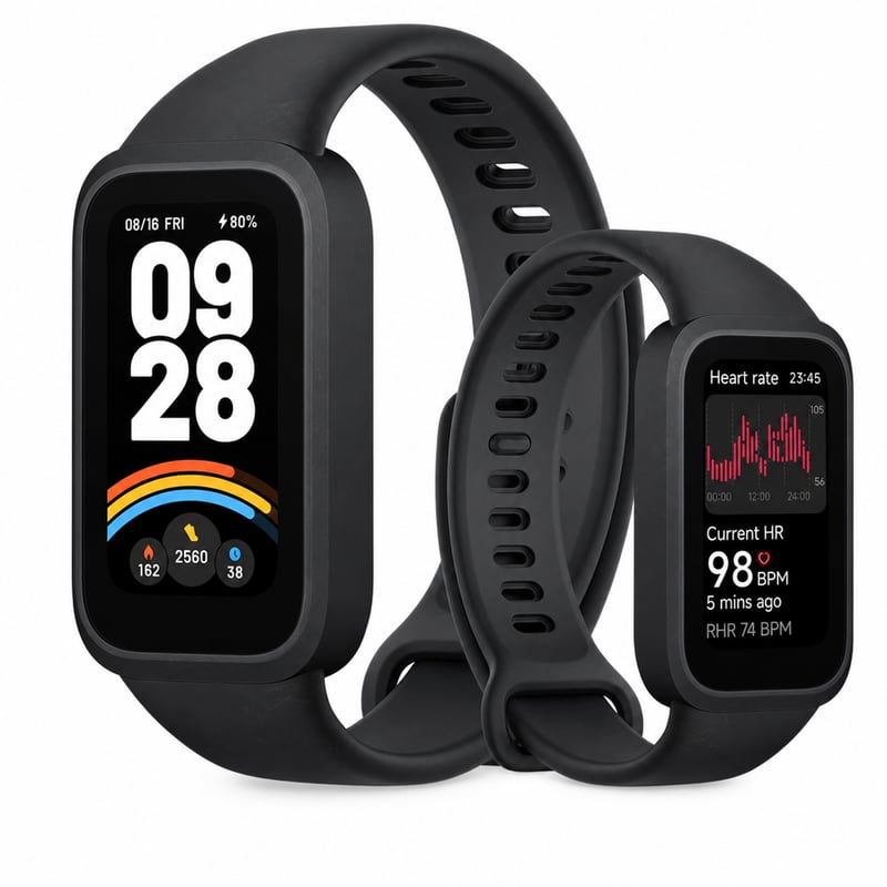Brățară inteligentă Xiaomi Smart Band 9 Active negru — nu răspunde — pentru piese / dezmembrare: nu reacționează la încărcare (stare: vezi poza 2)