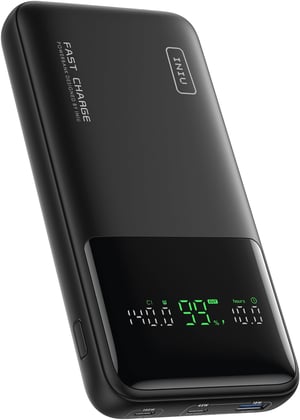 Baterie externă mini INIU 140W 27000 mAh pentru laptop și telefon, intrare/ieșire USB-C cu încărcare rapidă PD QC, pentru iPad și Samsung, ideală pentru călătorii