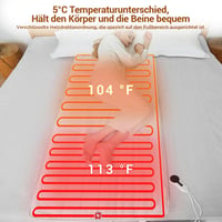Comfytemp Elektromos Ágymelegítő 80x165 cm - 12 Hőfokozat, Két Zónás, Automata Kikapcsolás, Mosható Matracvédő Párna, Flanell Anyag 10