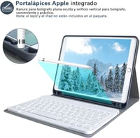 iPad 10.2 Bluetooth billentyűzetes tok - KBCASE spanyol kiosztású, levehető, 9./8./7. generációhoz 3