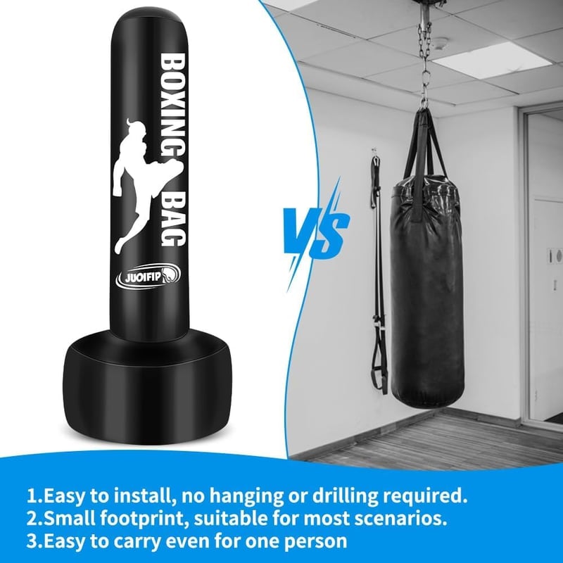 JUOIFIP 180 cm Álló Boxzsák Felfújható Edzés MMA Muay Thai Kickboxing