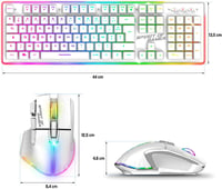 Spirit of Gamer x MK600 Vezeték Nélküli Félmechanikus Gamer Billentyűzet és Egér Szett - Fehér, RGB, 4800 DPI, Újratölthető, PC/PS4/PS5/Xbox 9