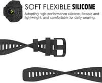 MoKo Szilikon Óraszíj Garmin Instinct/Instinct Solar/Tactical/Instinct 2 GPS Okosórához - Állítható Sportpánt Csuklóra (125-200mm), Fekete 3