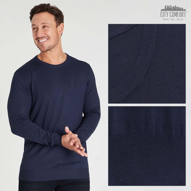 CityComfort Férfi Kereknyakú Pulóver L-es Méretben