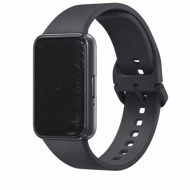 Ceas inteligent Samsung Galaxy Fit3 (R390) de culoare gri, cu funcții de monitorizare a ritmului cardiac și a somnului, cu urme vizibile de utilizare (stare: vezi a 2-a imagine)