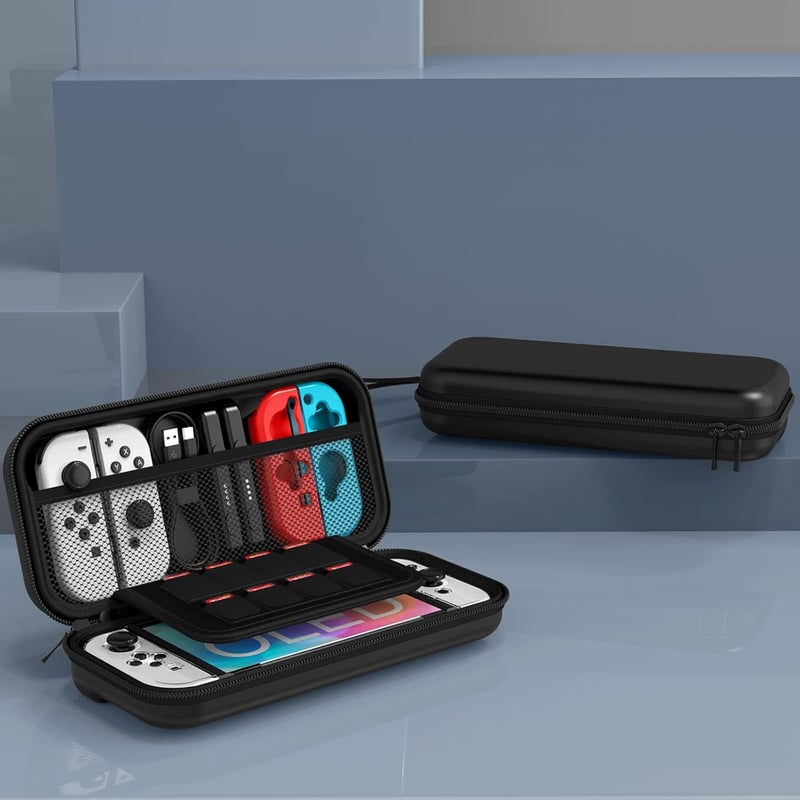 Nintendo Switch OLED védőtok és kiegészítő szett, átlátszó dokkolható tokkal