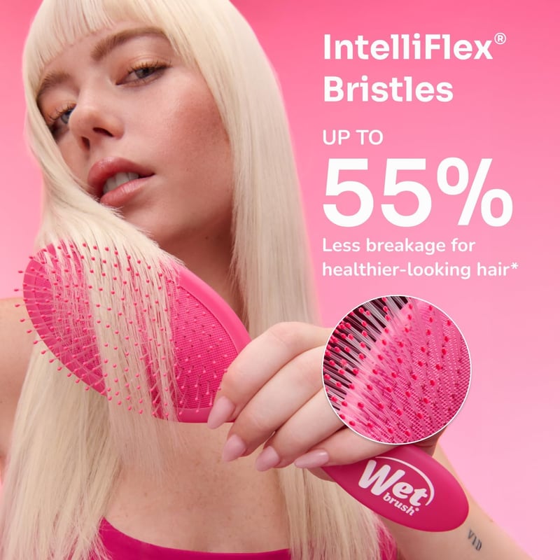 WetBrush Original Detangler Hajkefe Kék - Intelliflex Sörtékkel Nedves és Száraz Hajhoz, Kíméletes Hajbontó Minden Hajtípushoz