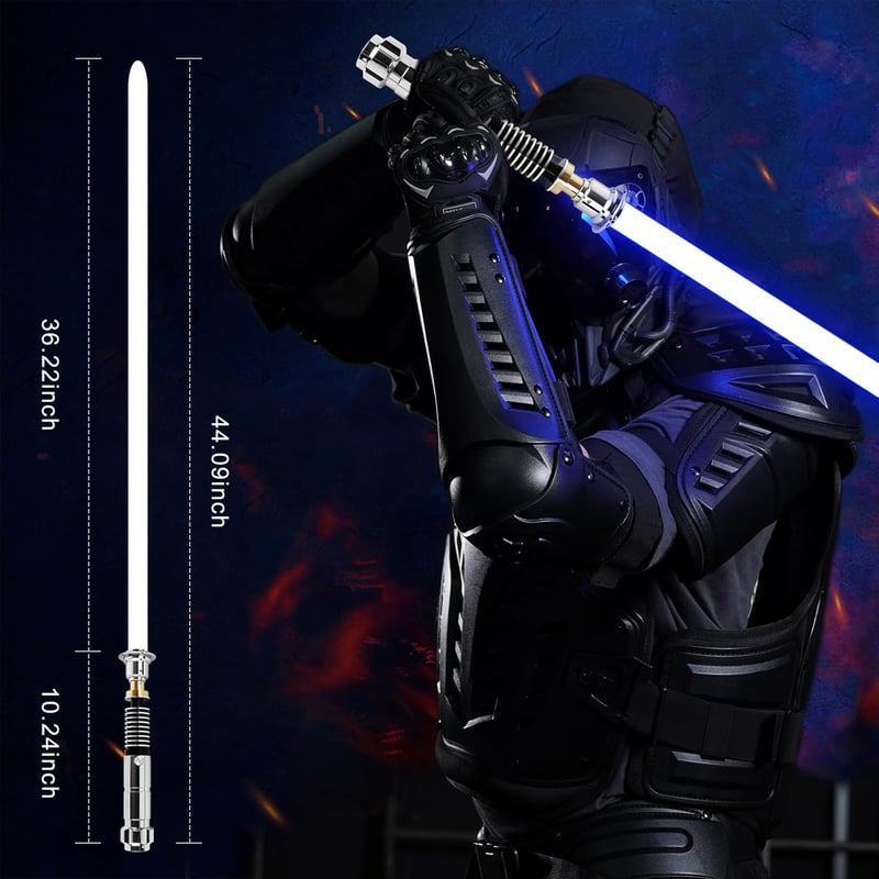 Smooth Swing Luke V3.0 Fénykard - RGB 16 Színű Mozgásérzékelős Fénykard, 16 Hangeffekttel, Fém Markolattal, USB-C Töltéssel, Felnőtteknek
