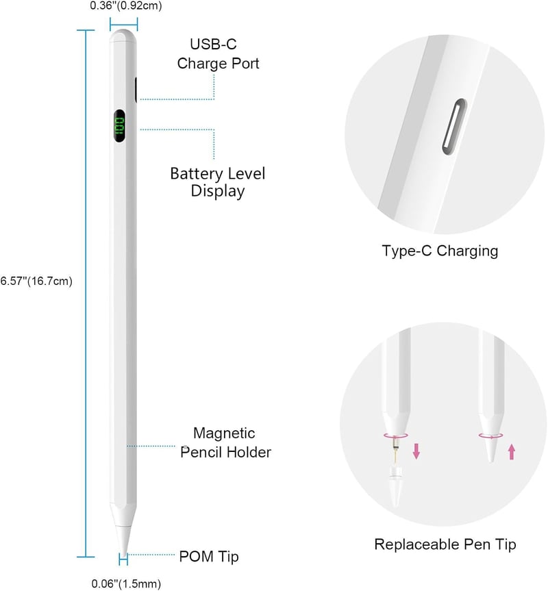 Apple iPad ceruza - Precíz, mágneses, gyorstöltős érintőtoll (2018-2022 modellekhez)