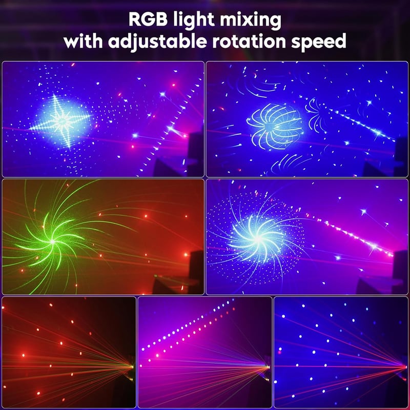 propulsion Life DMX RGB Diszkó Fényjáték - 9 Lencsés LED Parti Lámpa Hangvezérléssel, Távirányítóval - Esküvőre, Születésnapra, Klubokba, Re