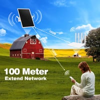 LCLCTEK Kültéri WiFi Jelismétlő Napelemes Akkumulátorral - 300Mbit/s Vezeték Nélküli Jelerősítő 100m Hatótávval, 2.4GHz WiFi Bővítő 3