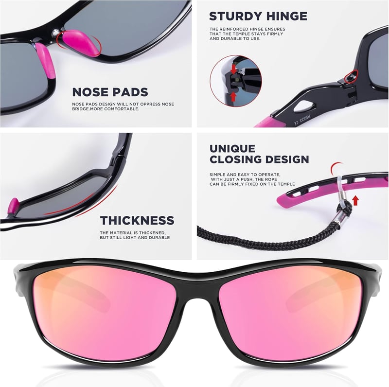 RIVBOS polarizált UV400 sport napszemüveg kerékpározáshoz, futáshoz - unisex