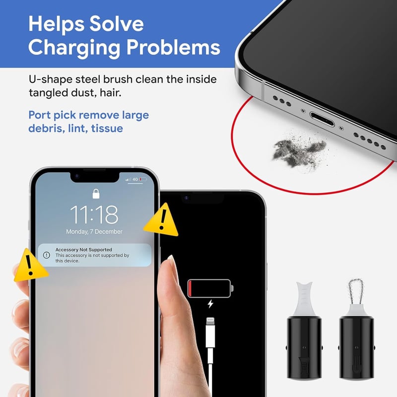 Maxsure 12-in-1 iPhone Tisztítókészlet - Multifunkciós Eszköz Lightning Port, Hangszóró és Fülhallgató Tisztításához - Mobiltelefon Ápol