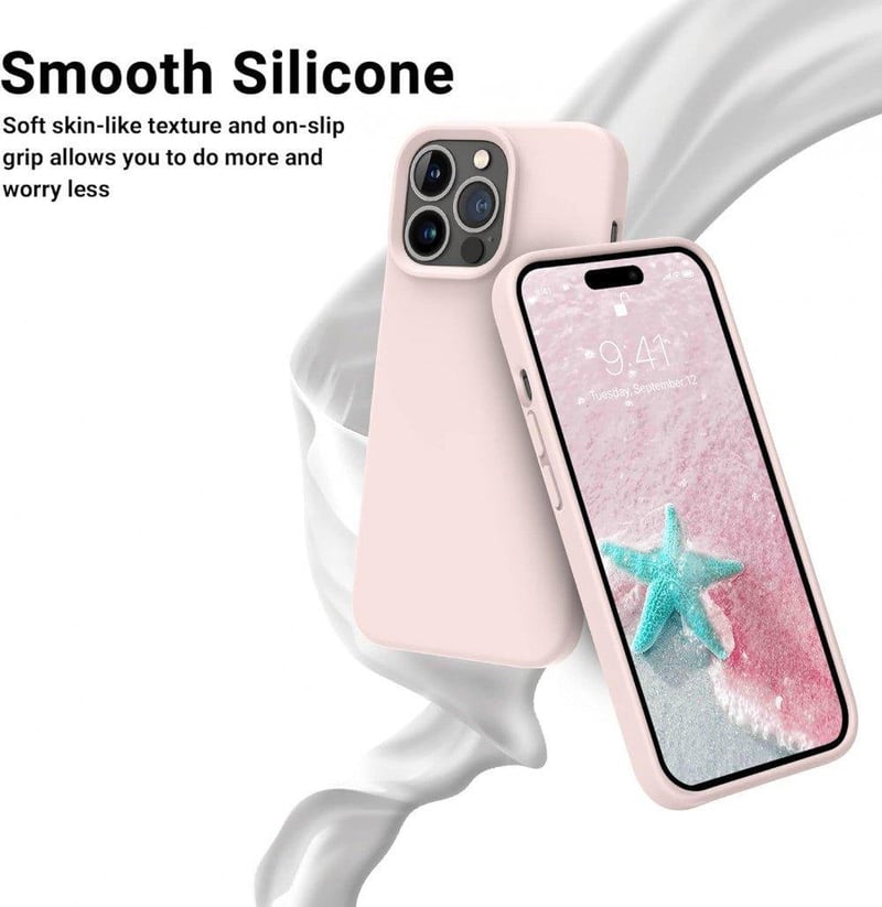 iPhone 14 Pro Púderrózsaszín Ultravékony Ütésálló Szilikon Védőtok